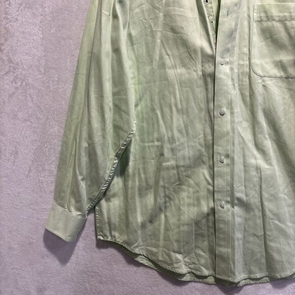 Bobby Jones Green Long Sleeve Button Down Collared Herringbone Shirt Mens Medium - Picture 3 of 16